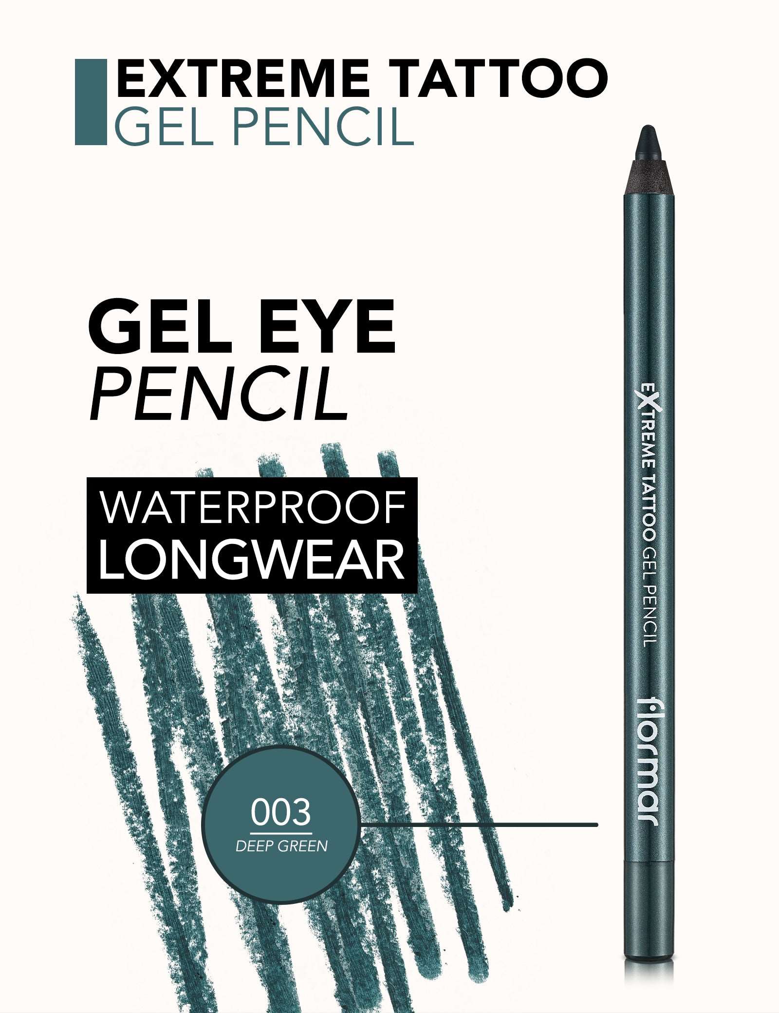 FLORMAR EYELINER PENCIL EXTREME TATTOO GEL 03