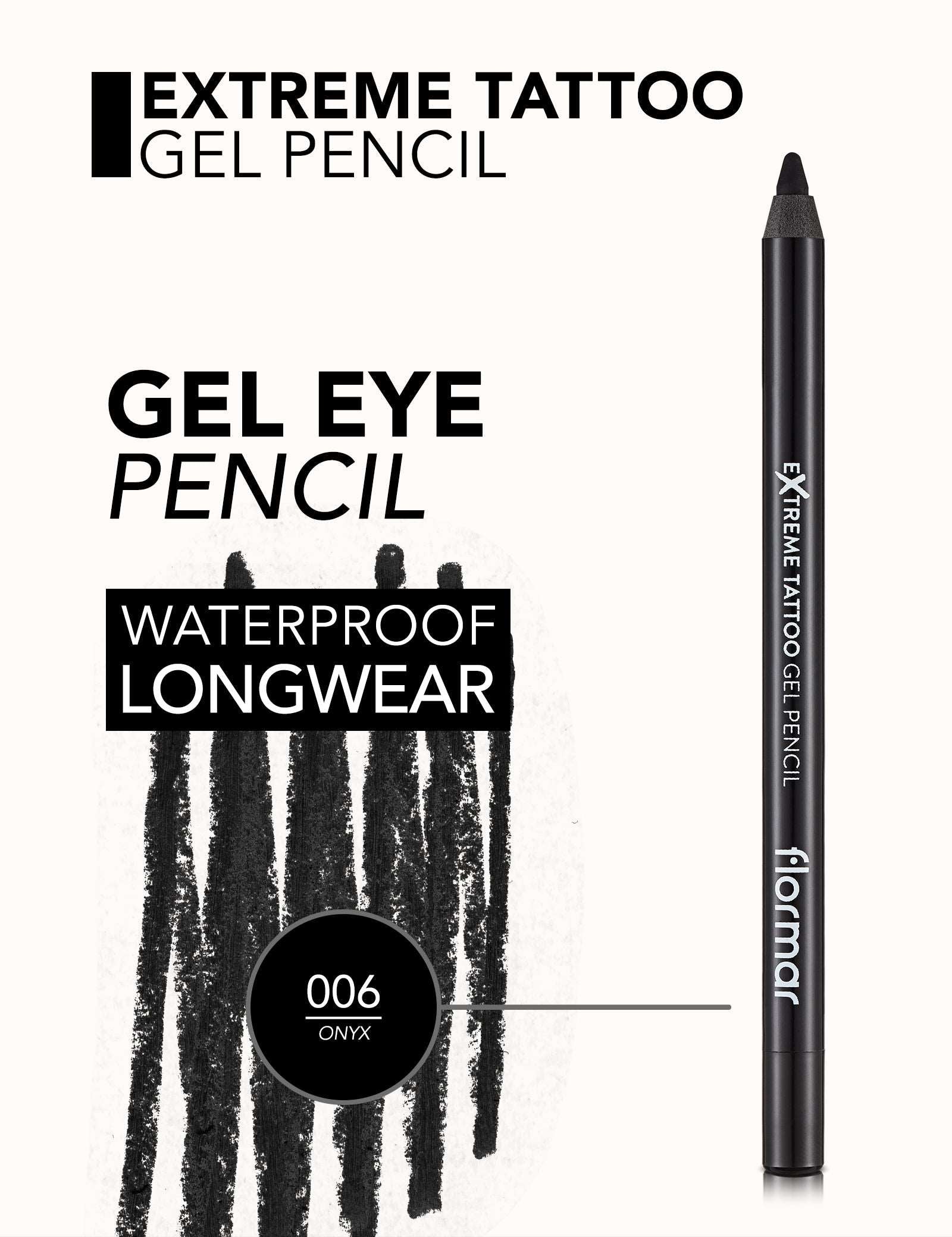 FLORMAR EYELINER PENCIL EXTREME TATTOO GEL 06