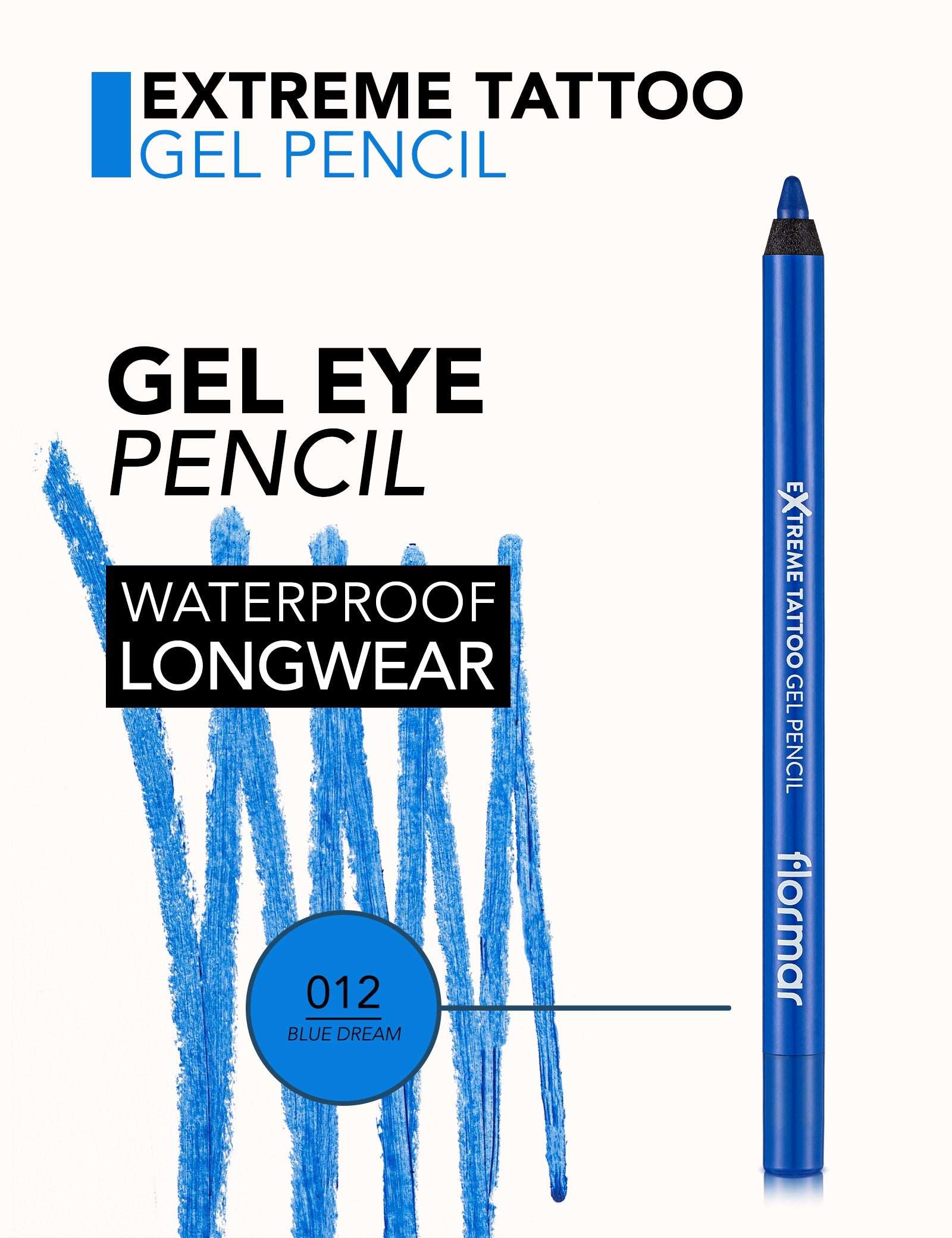 FLORMAR EYELINER PENCIL EXTREME TATTOO GEL 12