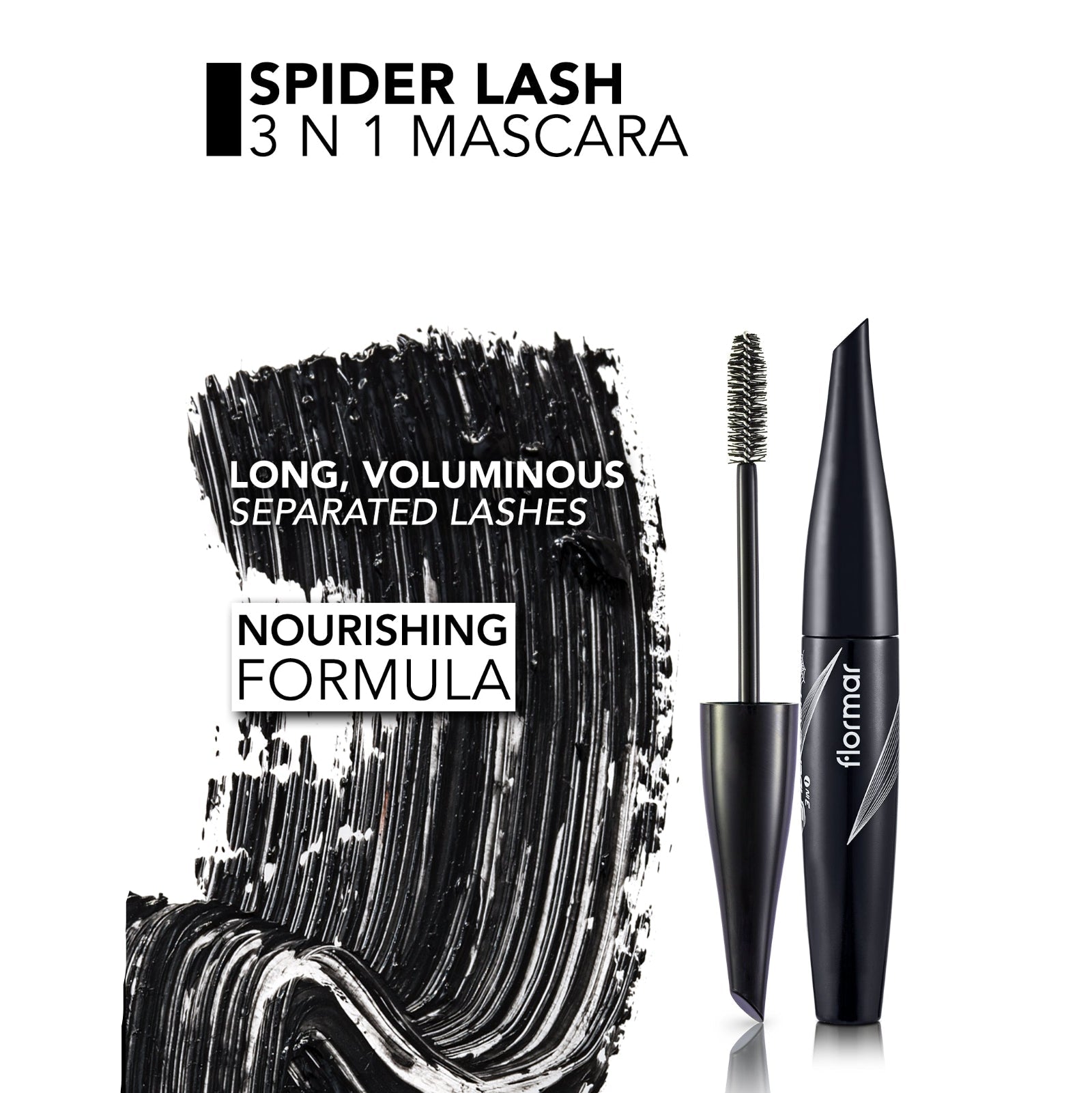 FLORMAR MASCARA SPIDER LASH 3IN1 BLACK