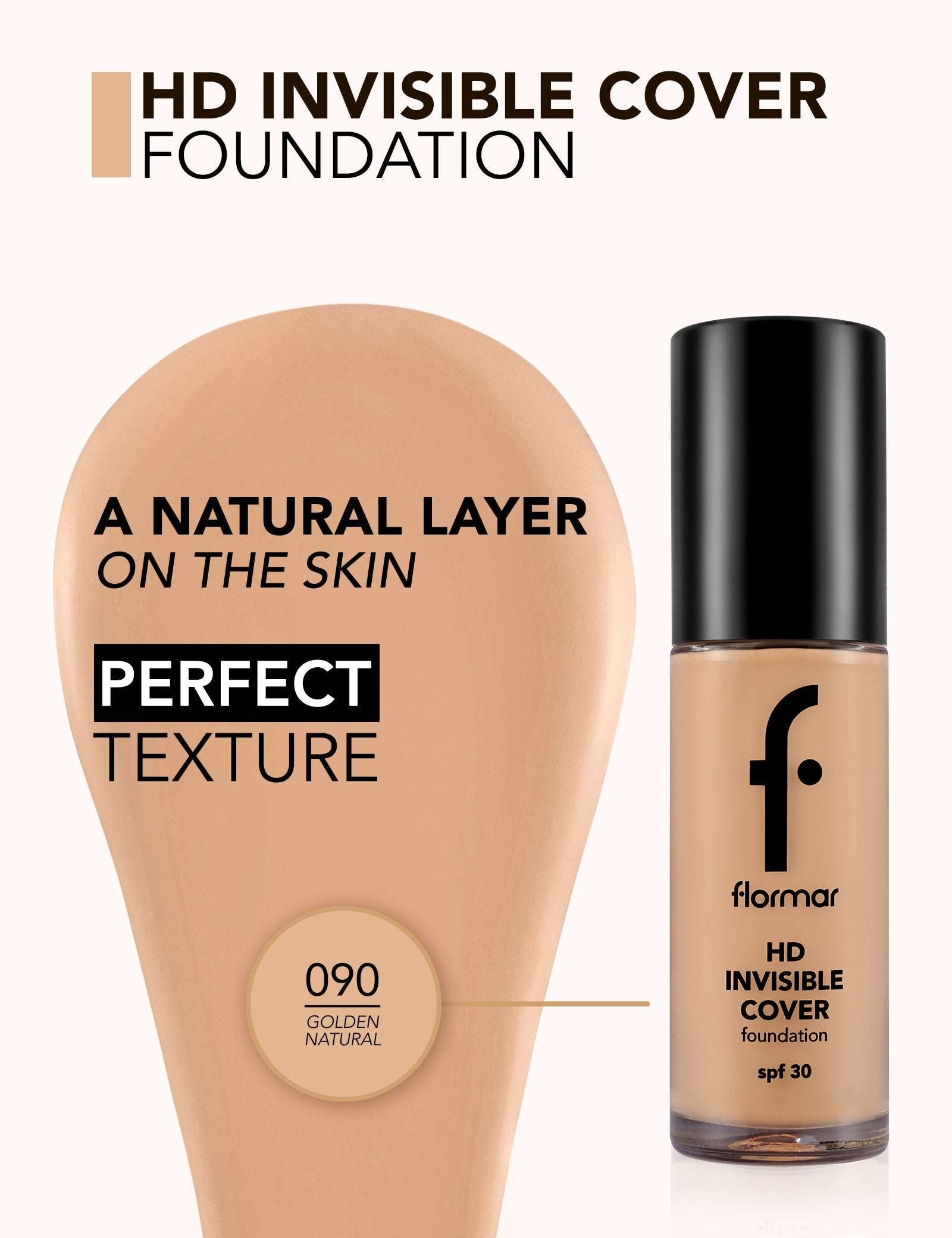 FLORMAR FOUNDATION INVISIBLE COVER HD 090